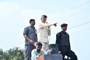 File photo of TDP supremo N Chandrababu Naidu addressing a rally in Kuppam. (Supplied)