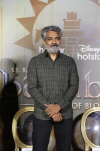 SS Rajamouli at the press meet of Baahubali: Crown of Blood